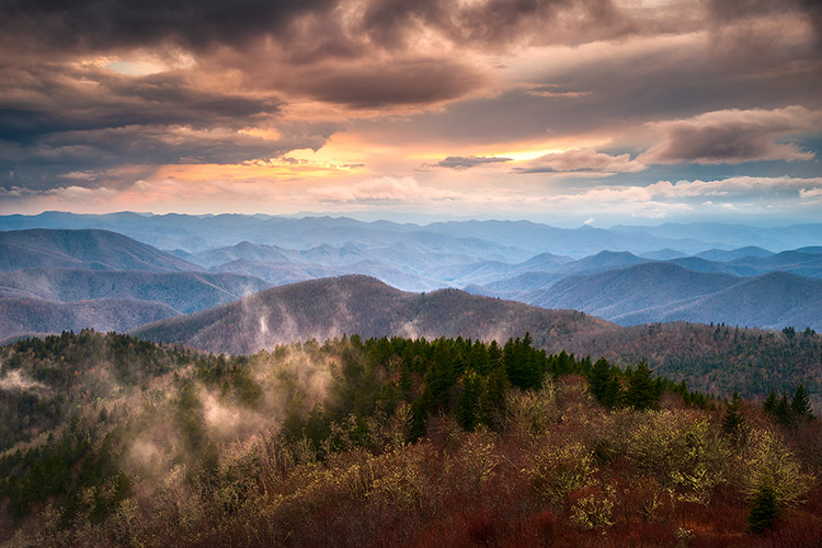 Scenic Landscape Photography Blue Ridge Parkway Mountains Print