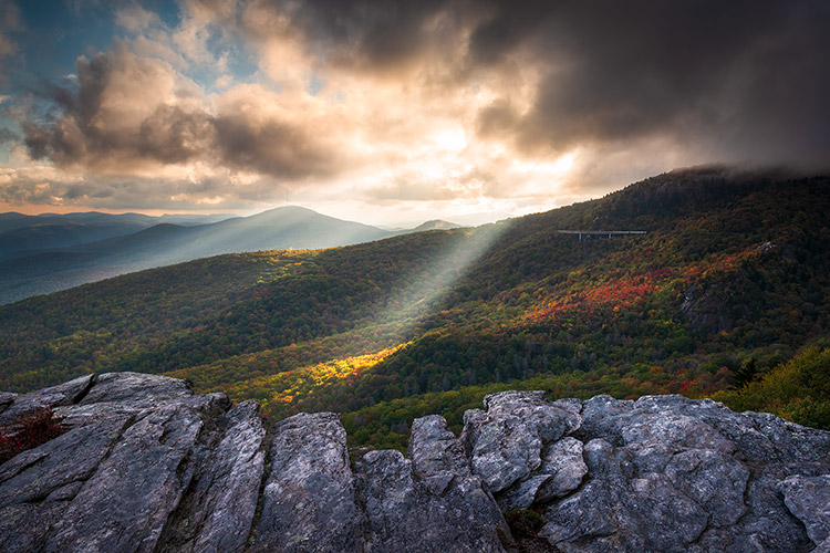 Grandfather Mountain Rough Ridge Hiking Trail Scenic Landscape Print
