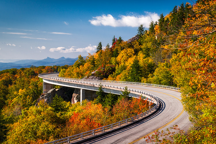 Linn Cove Viaduct Blue Ridge Parkway NC Landscape